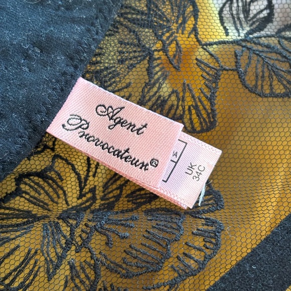 Agent Provocateur black floral embroidered mesh  caged bustier - Picture 9 of 12